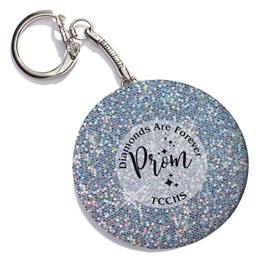 Silver Glitter Round Key Chain