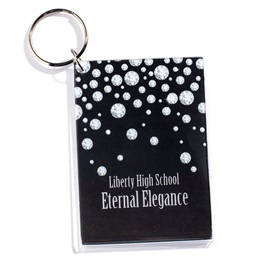 Diamond Circles Photo Key Chain