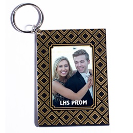 Deco Diamonds Photo Key Chain