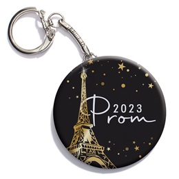 Golden Paris Starlight Round Key Chain