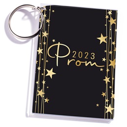 Double Ribbon Stars Photo Key Chain