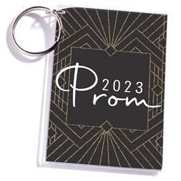 Geometric Art Deco Photo Key Chain