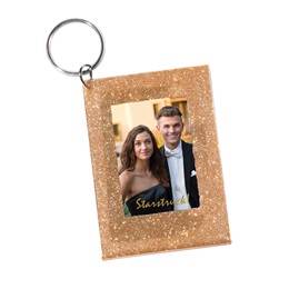 Gold Glitz and Glam Photo Key Chain