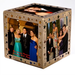 Gold Stars Photo Cube