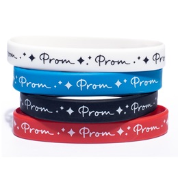 Silicone Prom Wristband - Script Prom With Four-point Star