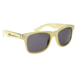 Gold Metallic Malibu Sunglasses With Prom Imprint
