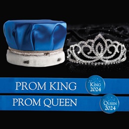 Satin Prom King and Queen Set - Sasha Tiara
