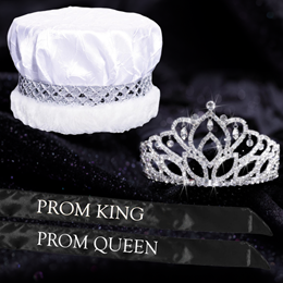 Crushed Satin Prom King and Queen Set - Mirabella Tiara