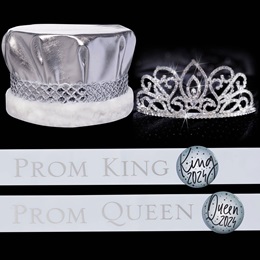 Metallic Crown, Tiara, and Sash Set - Adele Tiara