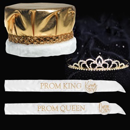 Anderson's Golden Grandeur Crown and Tiara Set With Sashes and Keepsake Buttons