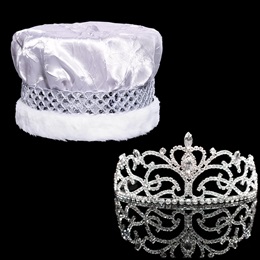 Silver Spectacular King and Queen Crown Set