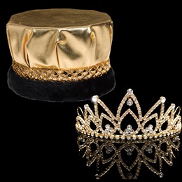 Golden Grandeur King and Queen Crown Set