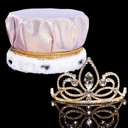 Iridescent Elegance King and Queen Crown Set
