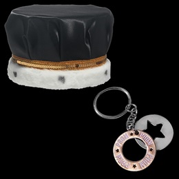 Satin Crown and Star Cut Out Key Chain Set