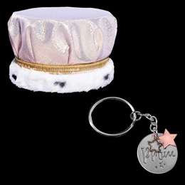 Glitter Dust Crown and Prom Stars Key Chain Set