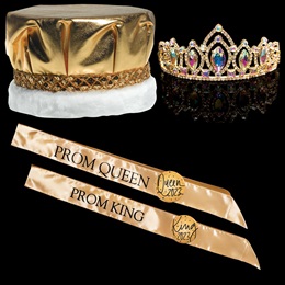 Radiance Royalty Set With Tiara, Metallic Crown, Sashes and Buttons