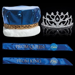Grandeur Royalty Set With Tiara, Metallic Crown, Sashes and Buttons