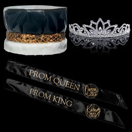 Resplendence Royalty Set With Tiara, Metallic Crown, Sashes and Buttons