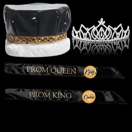 Brilliance Royalty Set With Tiara, Metallic Crown, Sashes and Buttons