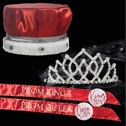 Satin Crown, Tiara and Sash Prom Set - Armande Tiara