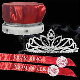 Satin Crown, Tiara and Sash Homecoming Set - Charlize Tiara