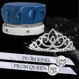 Satin Crown, Tiara and Sash Prom Set - Sharona Tiara