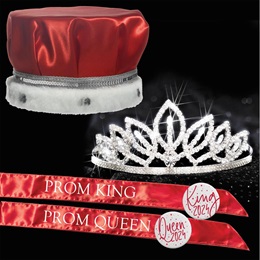 Satin Crown, Tiara and Sash Prom Set - Toni Tiara