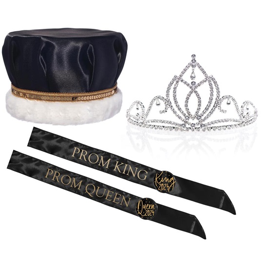 King and Queen Prom Set Camilla Tiara Satin Crown Prom Nite
