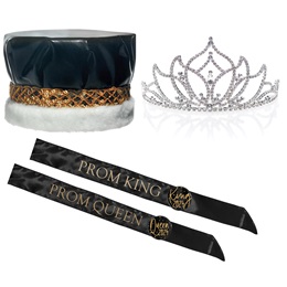 Anderson's King and Queen Prom Set - Elvira Tiara/Metallic Crown