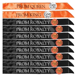 Prom King, Queen, & Royalty Sash Set with Buttons