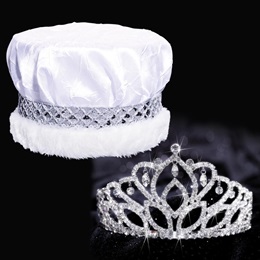 Mirabella Tiara and Crushed Satin Crown Set