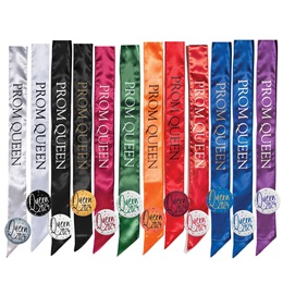 Prom Queen Satin Sash and Button Set
