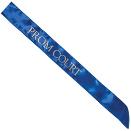 Satin Prom Court Sash - Blue and Gold