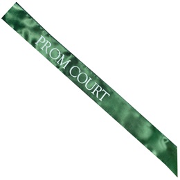 Satin Prom Court Sash - Green and White