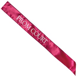 Satin Prom Court Sash - Maroon and White