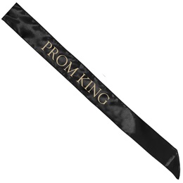 Satin Prom King Sash - Black and Gold