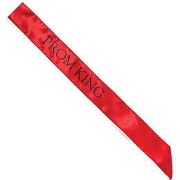 Satin Prom King Sash - Red and Black