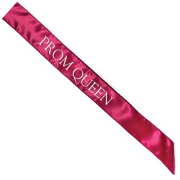 Satin Prom Queen Sash - Maroon and White