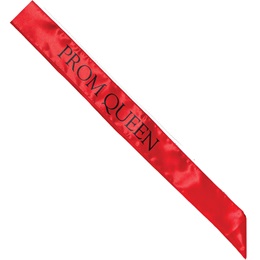 Satin Prom Queen Sash - Red and Black
