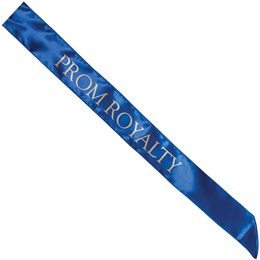 Satin Prom Royalty Sash - Blue and Gold