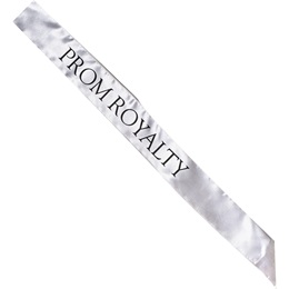 Satin Prom Royalty Sash - Silver and Black