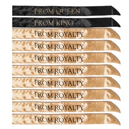10-piece Prom King, Queen, and Royalty Sash Set