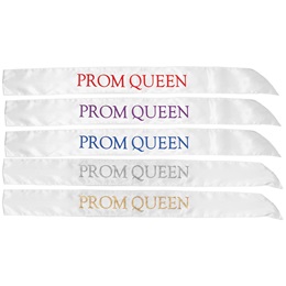 White Satin Prom Queen Sash