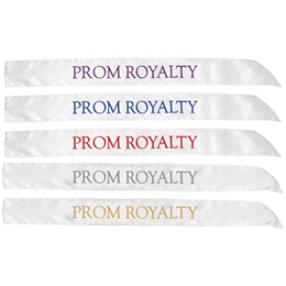 White Satin Prom Royalty Sash