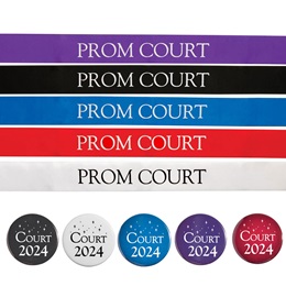 Prom Court Ribbon Sash and Button Set