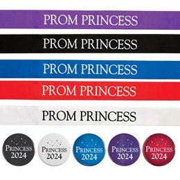 Prom Princess Ribbon Sash and Button Set