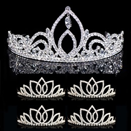 Stately Sparkle Queen and Court Tiara Set