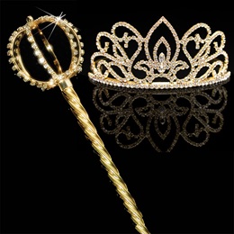 Glam in Gold Tiara and Scepter Set