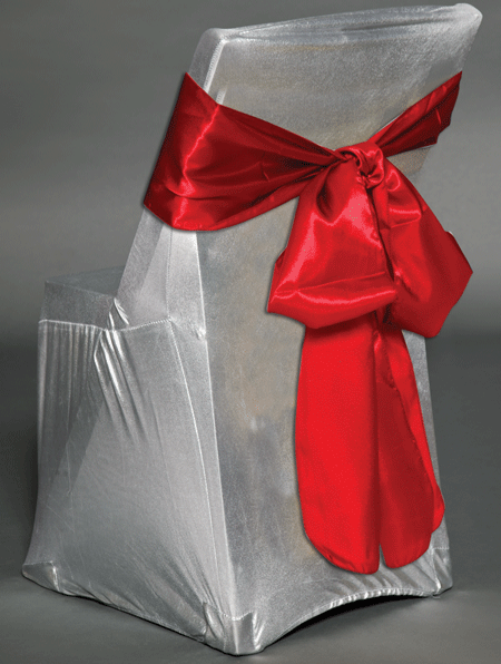 chair covers and sashes for Prom table decorations