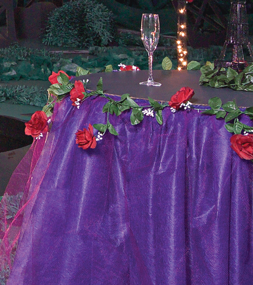 rose garland prom table decoration